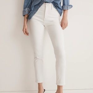 Madewell White Cropped Ankle Jeans High-Waisted